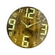 Horloge Murale Lumineuse à Faible Bruit Veilleuses en Bois de Style Rustique Circulaire pour la Cuisine de l'Hôtel Décoration Intérieure de Chambre à Coucher Extérieure StyleA – image 3 sur 6