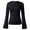 Black, variant on ManxiVoo Ribbed Boat Neck Bell Sleeve Top for Women Long Sleeve Ruched Detail Y2K Inspired Going Out Tops 2025 Trendy Casual Wear L Size Beige