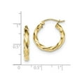 thumbnail image 2 of 10k Polished 3mm Twisted Hoop Earrings - 1.6 Grams - Measures 21.42x19.65mm Wide 3mm Thick, 2 of 2