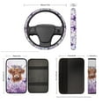 thumbnail image 3 of KUIFORTI Highland Cow Front Seat Covers for Cars with Split Rear Bench Back Seat Cover Floral Flowers Seat Belt Pads Steering Wheel Protector Belt Pads Fit for Women Cute Girls Sedans,Cars,Vans,8 Pcs, 3 of 5