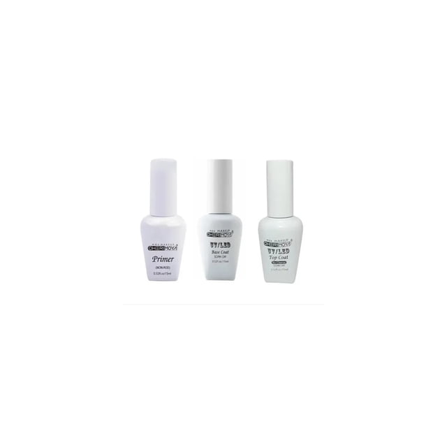 Kit de uñas Chirimoya, 3 selecciones, con imprimador, capa base y top C