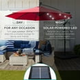 thumbnail image 4 of Best Choice Products 10ft Solar LED Offset Hanging Outdoor Market Patio Umbrella w/ Adjustable Tilt - Red, 4 of 8