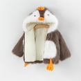 thumbnail image 3 of lnmuld Kids Penguin Animal Hooded Jacket Full Zip Soft Fuzzy Plush Costume Coat for Dress Up Black,12-24 Months, 3 of 5