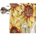 thumbnail image 5 of Fall Kitchen Curtains, Thanksgiving Sunflower Eucalyptus Leaves Autumn Watercolor Floral Plant Short Rod Pocket Valances for Windows for Bedroom, Kitchen, Bathroom, 1 Panel, 54" W x 18" L, 5 of 5