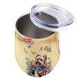 thumbnail image 3 of Yorkshire Terrier Celebrates Spring and Enjoys a Happy Easter 12oz Stainless Steel Wine Tumbler Insulated Cup with Lid Yorkie Dog Lover Gifts - 02001, 3 of 5