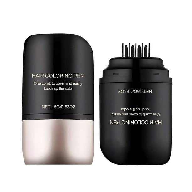 Peineta para tinte temporal de cabello para una cobertura rápida de canas, resistente al agua, 15 g, color negro, tamaño viaje.