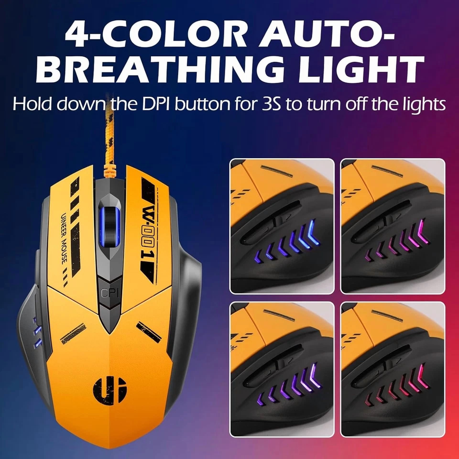 CIRCLE- Wired Mouse Gaming, 4 Adjustable Dpi Levels, 6 Programmable Buttons,...