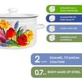 thumbnail image 6 of Novomoskovsjka Posuda Spring Bouquet Cylindrical Enamel Pot with Lid Set of 3 pcs 2.1Qt/4.8Qt/5.8Qt Enameled Steel Stockpots Cooking Pot Induction Pot Kitchen Pot Stock Pot Soup Pot, 6 of 8