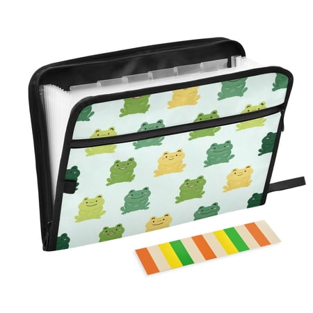 Organ Folder 14.2 x 0.8 x 10.6 Inches 13 Separate Pockets A4 Size Documents Folder A Sort Storage File Manager For The Home Office Green Frog Seamless