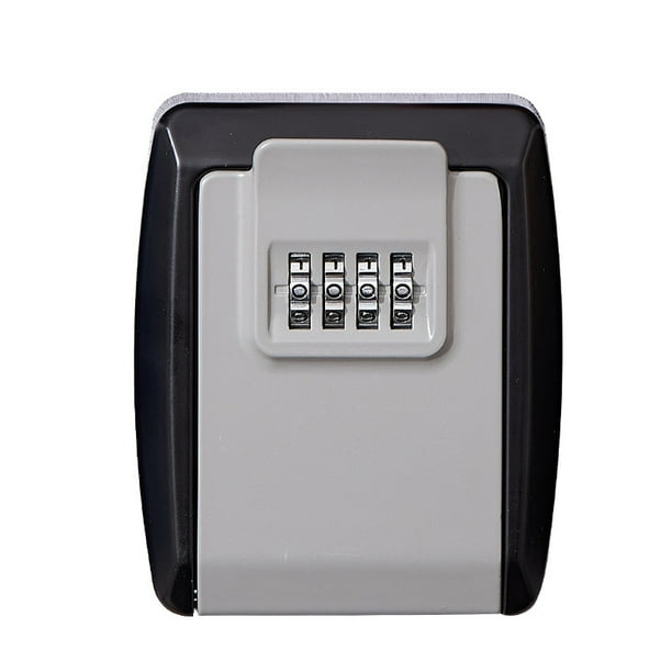 Caja de seguridad con llave para exterior, caja de seguridad con combinación de 4 dígitos, caja de seguridad con llave de montaje en pared con capacidad de 5 llaves, diseño resistente al agu