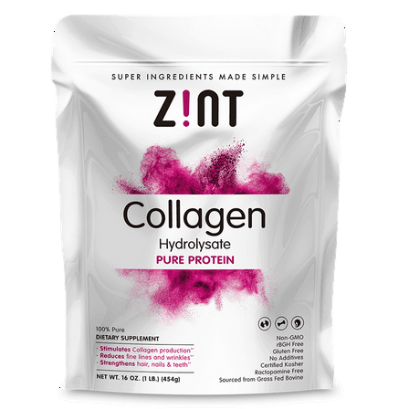 Zint Paleo-Friendly Collagen Hydrolysate Pure Protein Powder, 16 Oz.