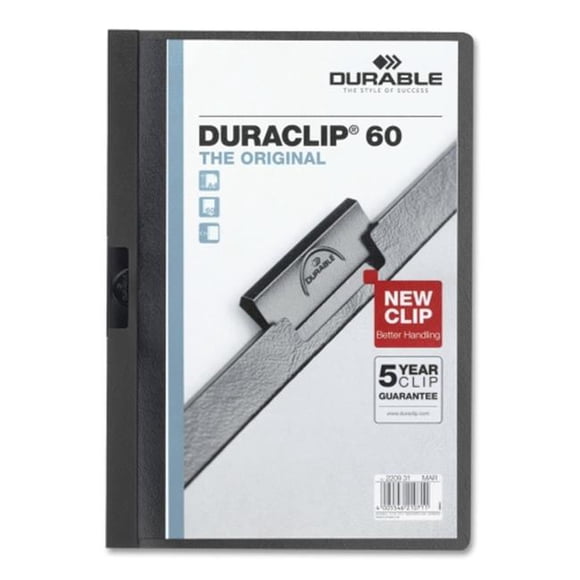 Durable Office Produits DBL DuraClip Rapport Couverture 60 Feuille Capacité 11 Po x 8,5 Po Noir