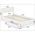 thumbnail image 2 of Wesley Twin XL Wood Platform Bed with Panel Footboard & Storage Drawers in White, 2 of 5