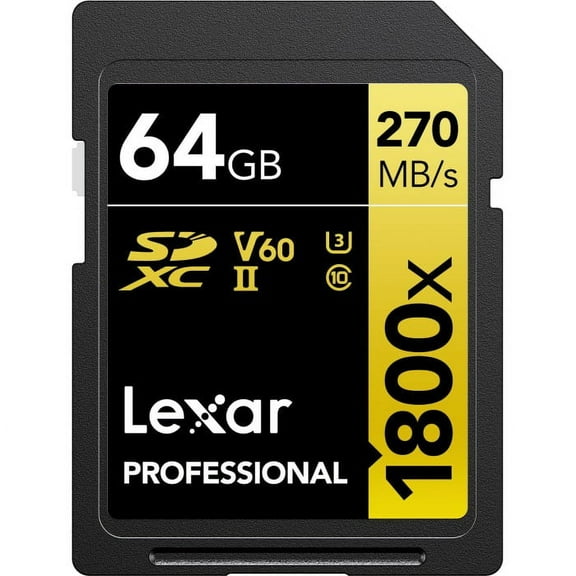Lexar GOLD Series Professional 1800x 64GB UHS-II SDXC Memory Card