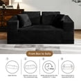 thumbnail image 5 of KeepCharm 67" Corduroy Boneless Loveseat Sofa, Memory Foam & Pocket Spring Cloud Couch, No Assembly Floor Sofa, Deep Seat Frameless Couch, Black, 5 of 8