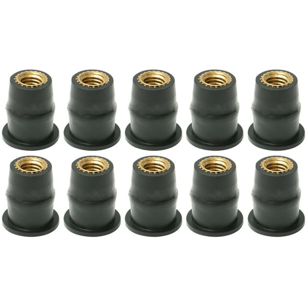 10 unids de goma tuercas de pozos duraderos de la motocicleta de la motocicleta de las nueces Accesorios para motocicletas