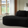 thumbnail image 3 of Contemporary Corduroy Compressed Upholstered Curved Sectional Sofa with Scatter Cushions-No assembly required, Upholstered Oversized Couches for Living Room, Apartment, Black, 3 of 6