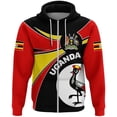 thumbnail image 3 of Sudadera con cremallera y estampado 3D de la bandera de Uganda para hombres y mujeres, sudaderas con capucha de país africano, sudaderas casuales holgadas de manga larga para la calle, 3 of 5