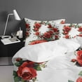 thumbnail image 4 of Floral Wreath Queen Size Comforter Set, Blossoming Rose Spring Red Flower Soft Bedding for All Seasons, 4 Pcs Bed Set with 1Comforter (90"x92") ,1 Sheet(94"x116"), 2 Pillowcases (19"x29"), 4 of 7
