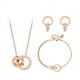 thumbnail image 4 of Conjunto de collar de acero de titanio con doble anillo, estilo femenino, pulsera sencilla, pendientes, cadena para clavícula, joyería para estudiantes, 4 of 6