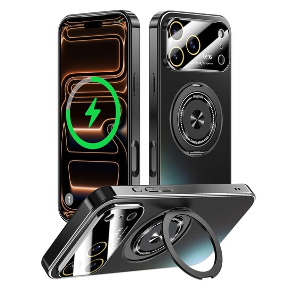 Funda de teléfono Togotomars para iPhone 17 Pro Max con soporte negro