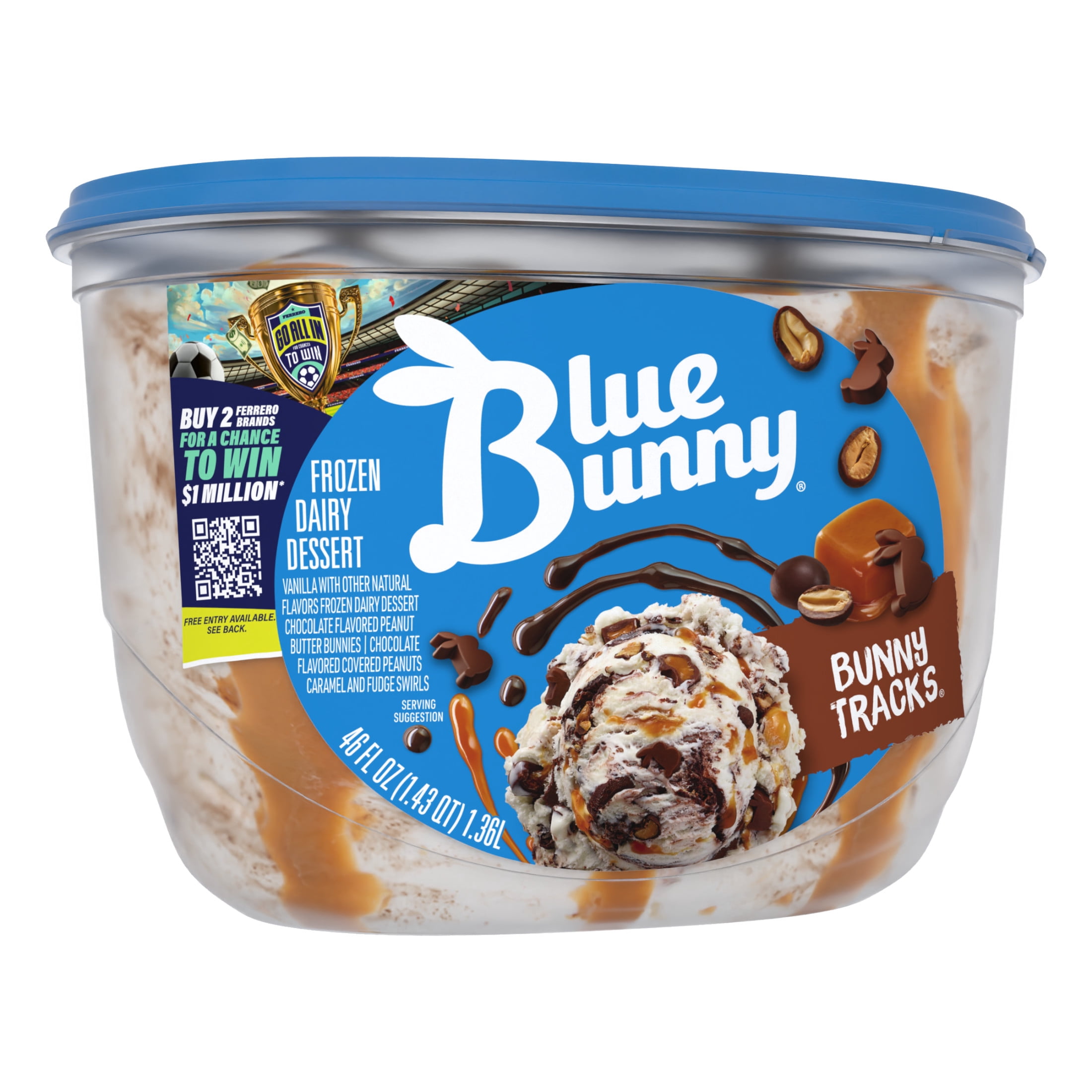 Blue Bunny Bunny Tracks Premium Frozen Dessert, 46 fl oz Tub