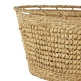 thumbnail image 4 of DecMode 30" x 17" Brown Seagrass Handmade Woven Oval Storage Basket with Elevated Rim and Slot Handles, 1-Piece, 4 of 9