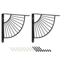 Uxcell Decorative Shelf Brackets, 2 Pack 250mm Industrial Metal Brackets , Black