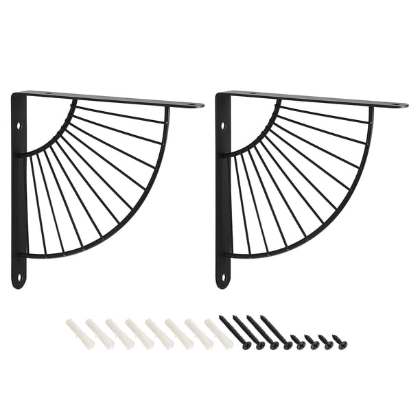Soportes decorativos Uxcell, paquete de 2, soportes metálicos industriales de 250 mm, negro