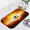 thumbnail image 4 of Floor Door Mats Bath Rugs Burning Soccer Ball , Entry Rug Non-Slip Washable Indoor Door Mat, Small Oriental Accent Throw Rug for Bedroom Kitchen Entryway Bathroom 31x20in Carpet Runner, 4 of 7