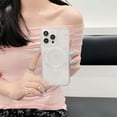 thumbnail image 3 of INS bow pink shell magnetic cartoon back cover for iPhone 11 13 Promax 12 14 15 Pro Max cute phone case Capa, 3 of 5