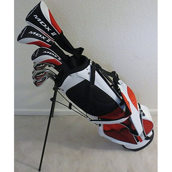 Senior Mens Complete Golf Set Right Handed Clubs Driver, Fairway Wood, Hybrid, Irons, Putter & Deluxe Stand Bag Superior Quality Senior Flex