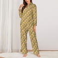 thumbnail image 2 of KLL Wireless Antenna Icon1 Print Women's Long Sleeve Pajamas with Pants Sleepwear Loungewear 2 Set-Medium, 2 of 7