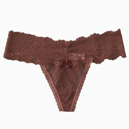 Meiodtion Underwear for Women Seamless Thong Comfort No Show Panties Cute Cheeky Waistband Low Waist Panty  Brown  One Size