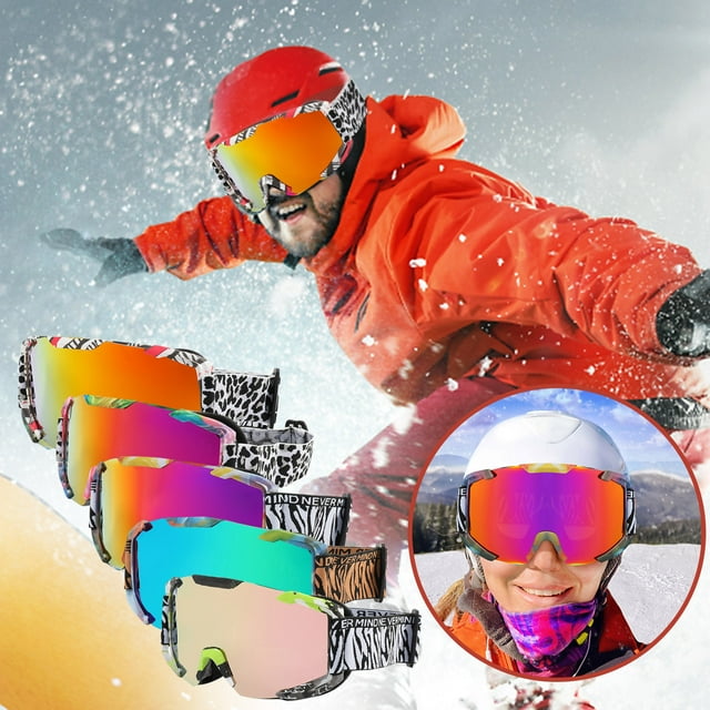 Lunettes de Cyclisme, Lunettes de Ski, Anti-Buée, Design Léger, pour Randonnée, Coupe-Vent, Protection Uv, Équipement d'Aventure en Plein Air, Couleur Stable, YISHFHP, Multicolore