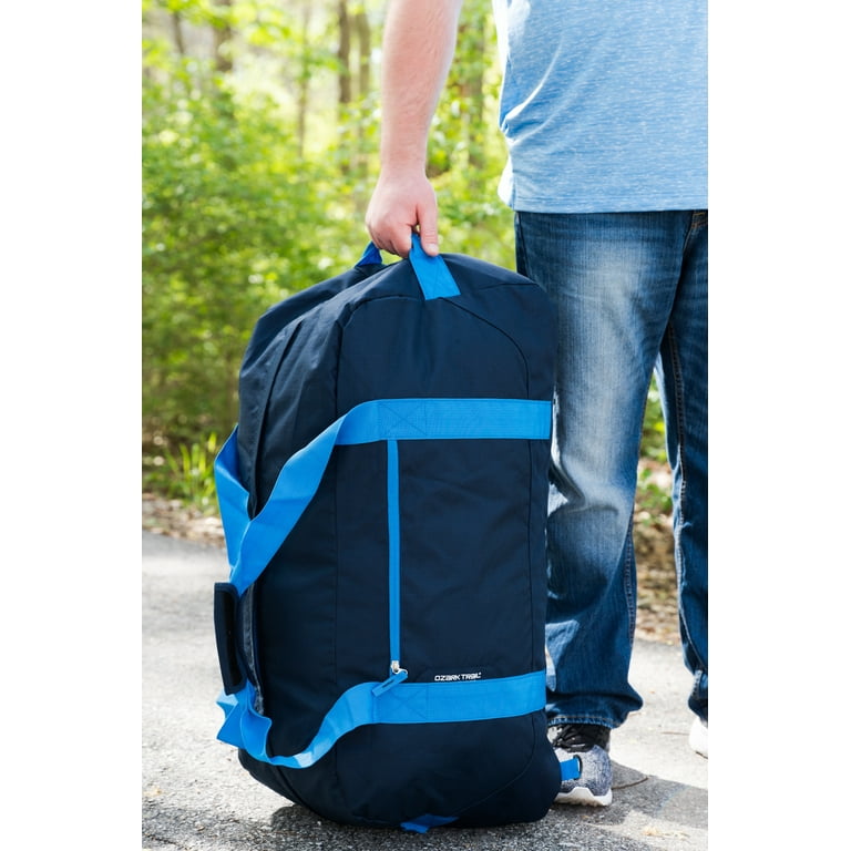 Ozark Trail 90L Blue Camp Carry All Duffel Bag with Straps