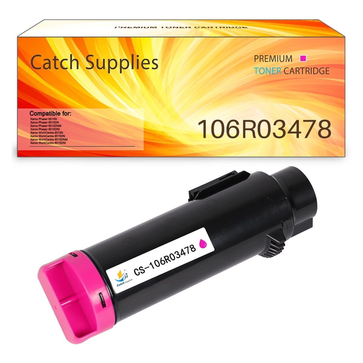 Catch Supplies Compatible Toner Replacement for Xerox Phaser 6510 6510/dni 6510/dn 6510/n Workcentre 6515 6515/dni 6515/dn 6515/n Printer High (1 Magenta) -