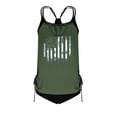 thumbnail image 3 of Wyobmus Women Plus Size Tankini Swimsuits Two Piece Bathing Suits Tummy Control Flag Printed Tankini Top Cheeky Swimwear Green, 3 of 3
