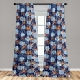 thumbnail image 2 of Floral Design Window Curtains, Grungy Polka Dots Ornamented Simple Modern Flowers Pattern Art, Lightweight Decor 2-Panel Set with Rod Pocket, Pair of - 28"x63", Dark Indigo Burnt Sienna, by Ambesonne, 2 of 3