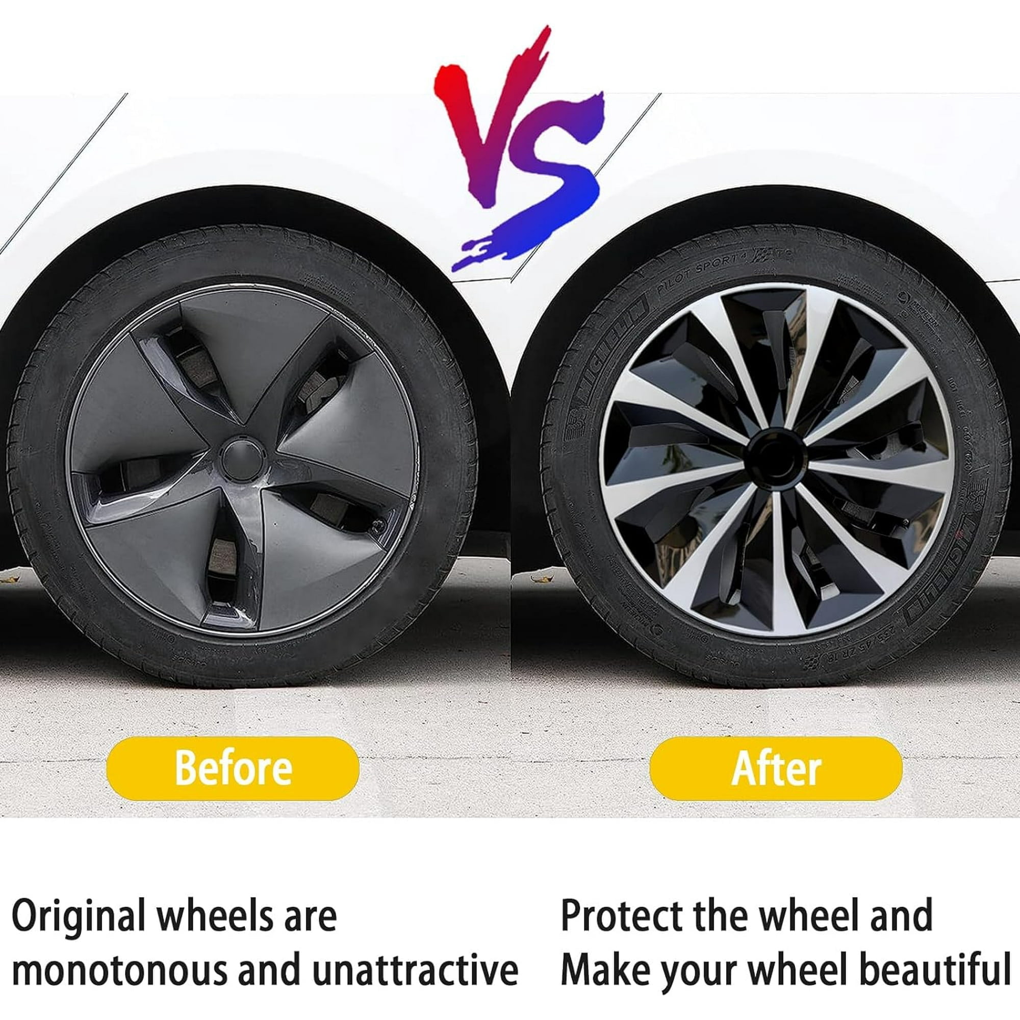 16" Hubcap Wheel Cover Replacement,Universal Wheel Rim Cover Exterior Accessories,Snap on Car Truck SUV-4pack