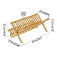 thumbnail image 3 of Bamboo Dish Rack under $5! Xqxayjr 2 Tier Bamboo Dish Drying Rack, Foldable Drainer Tray for Kitchen Counter, Large Capacity Utensil Holder for Dishes and Pots, 3 of 5