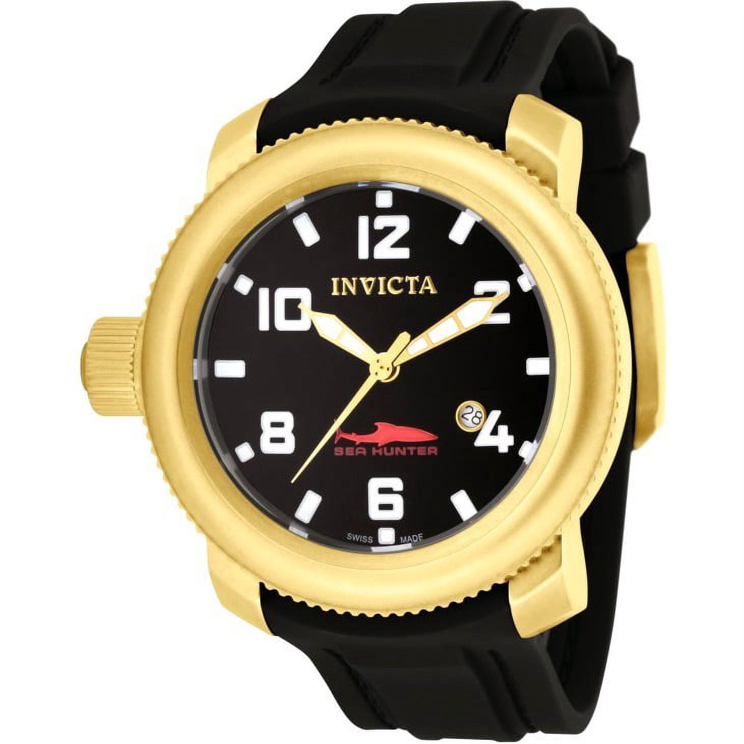 Invicta Men's 1545 Sea Hunter Black Dial Rubber Watch