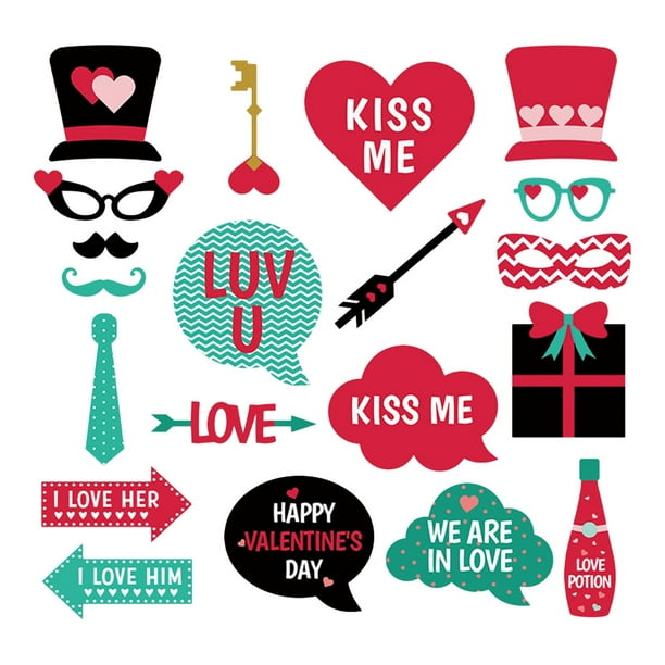 Accesorios para fotomatón de San Valentín, divertidos accesorios para fotomatón, disfraz de fotomatón Estilo A