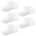 thumbnail image 4 of Gorras de béisbol con transferencia de calor, gorros de sublimación con diseño de malla de impresión en blanco, 5 uds., 4 of 7