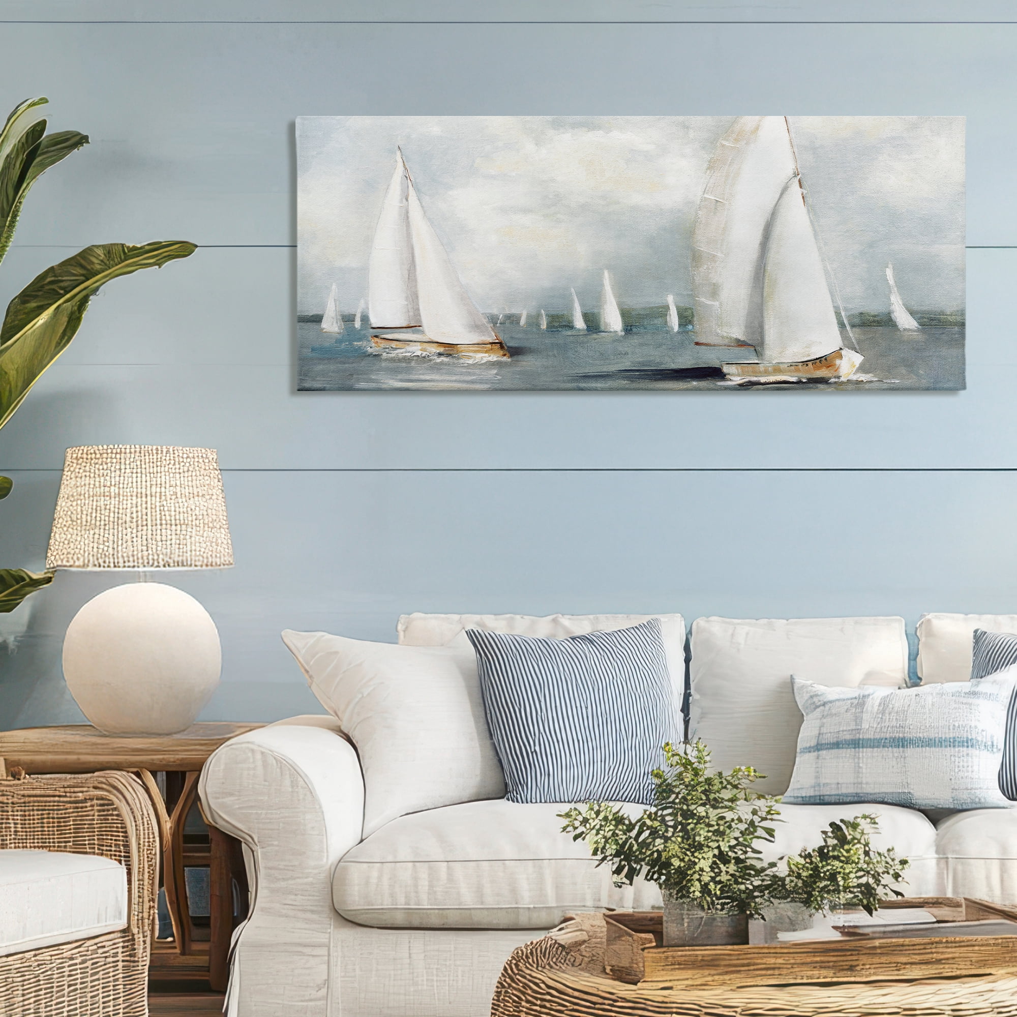 Stupell Industries Windy Sailboat Fleet Canvas Wall Art, design by Sally Swatland