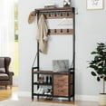 thumbnail image 6 of GIKPAL Hall Tree with Shoes Bench & Hooks and Storage, 5 in 1 Entryway Bench with Coat Rack, Brown, 6 of 9