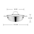 thumbnail image 4 of Kadai Vinod Platinum Triply de Acero Inoxidable 26 cm para Inducción, 4 of 5