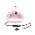 thumbnail image 4 of Casa cálida de forro polar para hámster, con alimentación por USB, temperatura ajustable, cómoda cama colgante suave para conejos petauros del azúcar. Rosa M, 4 of 8