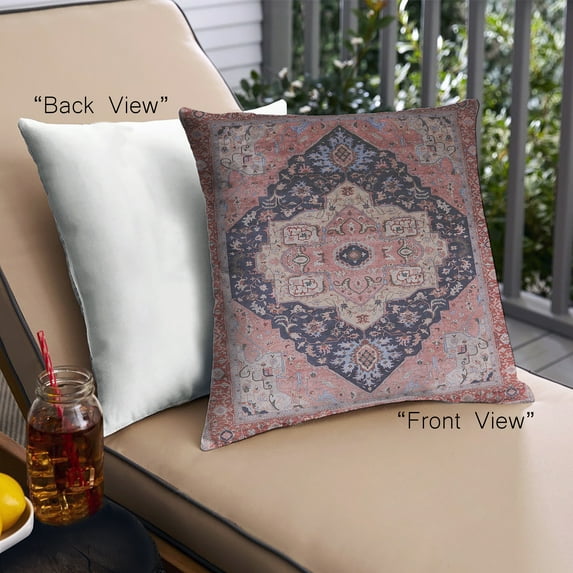 Ahgly Company Outdoor Square Mid-Century Modern Throw Pillow, 18 inch by 18 inch