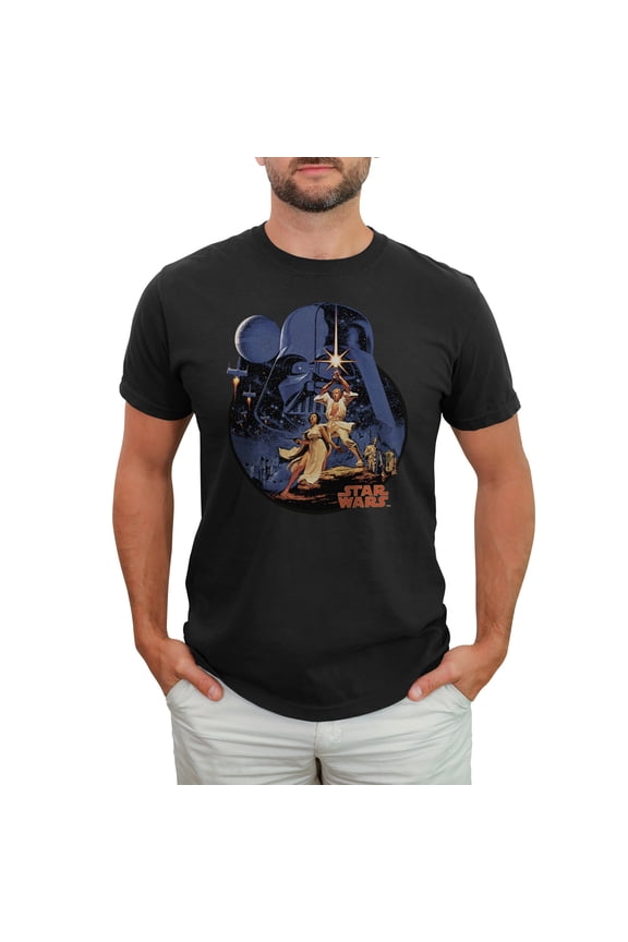 Men's Star Wars Vintage Art Graphic Tee Black Large